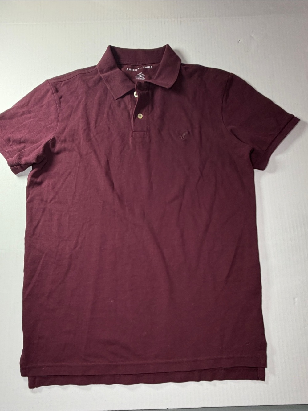 American Eagle Burgundy Polo Shirt Men’s Small Standard Fit Maroon